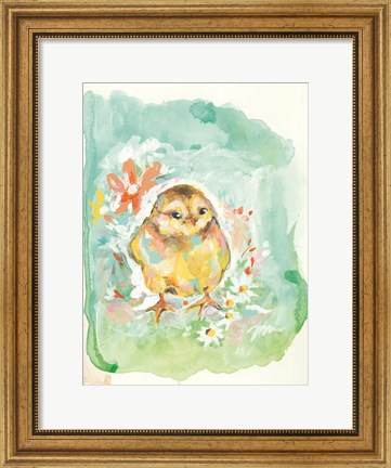 Framed Floral Chick Print
