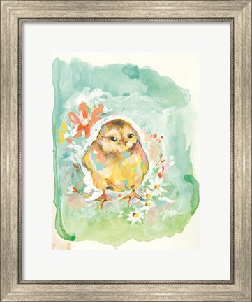 Framed Floral Chick Print