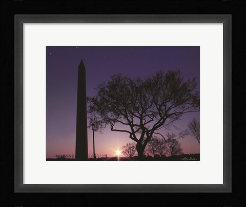 Framed Nightfall at the Washington Monument Print