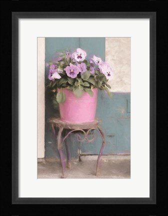 Framed Pansy Bucket Print