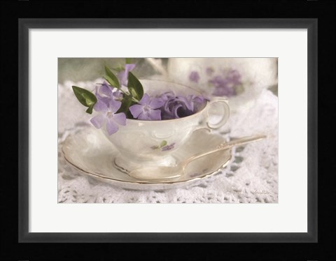Framed Violet Teacup II Print