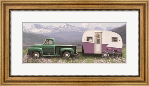 Framed Spring Camping with Bike Print