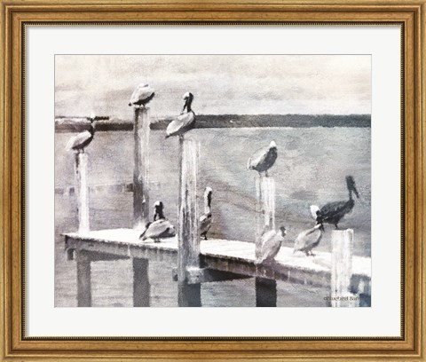 Framed Birds on a Pier Print