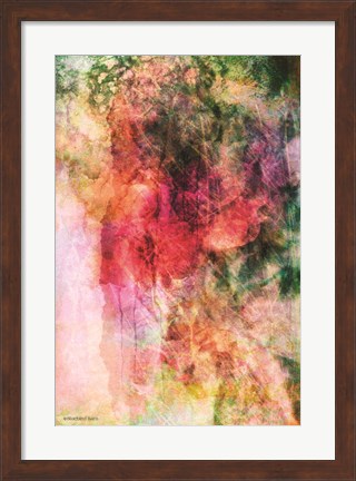 Framed Soft Color Floral Abstract Print