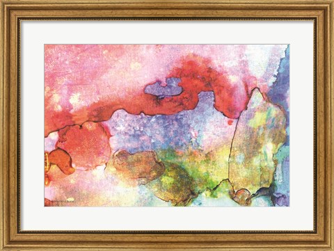 Framed Abstract Ink Wash Print