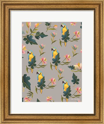 Framed Macaw Pattern Print