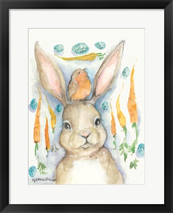 Framed Rabbits and Carrots Oh My Print