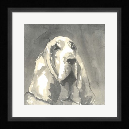 Framed Sepia Modern Dog II Print