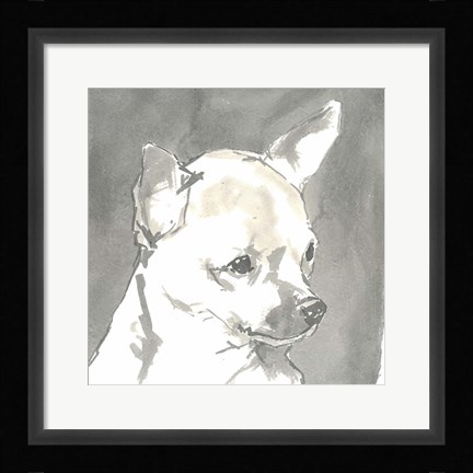 Framed Sepia Modern Dog III Print