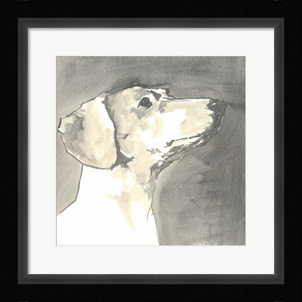 Framed Sepia Modern Dog IV Print