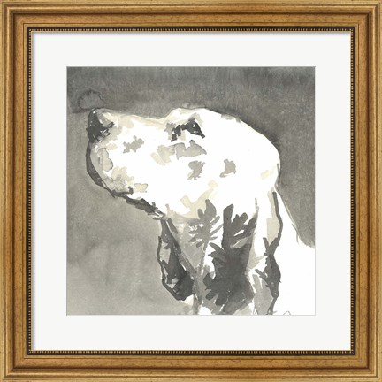 Framed Sepia Modern Dog V Print