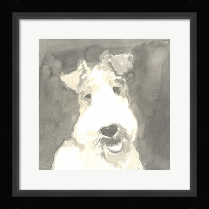Framed Sepia Modern Dog VI Print