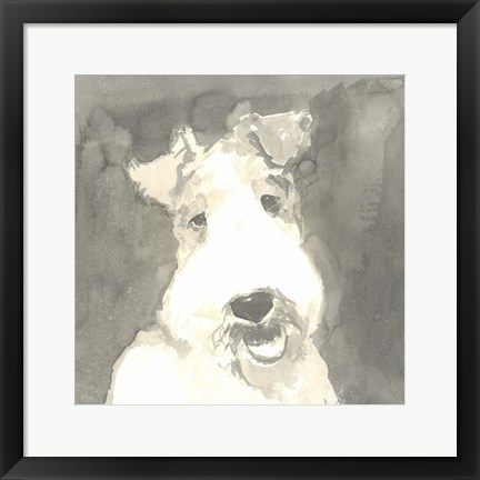 Framed Sepia Modern Dog VI Print