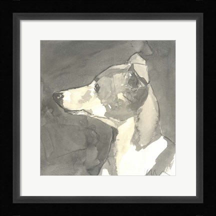 Framed Sepia Modern Dog VII Print
