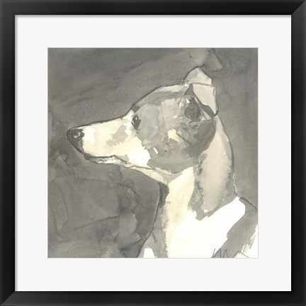 Framed Sepia Modern Dog VII Print