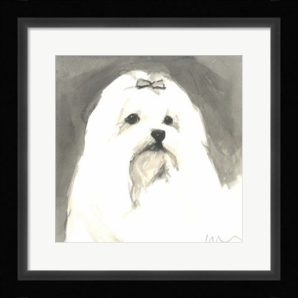Framed Sepia Modern Dog VIII Print