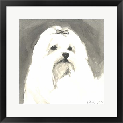 Framed Sepia Modern Dog VIII Print