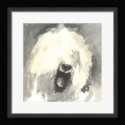 Framed Sepia Modern Dog IX Print
