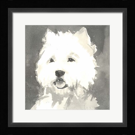 Framed Sepia Modern Dog X Print