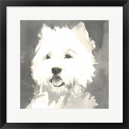 Framed Sepia Modern Dog X Print