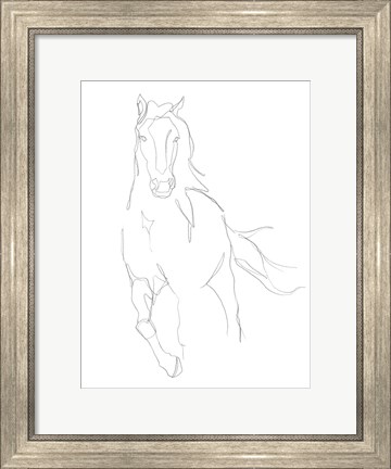 Framed Horse Contour II Print