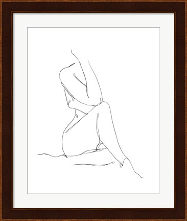 Framed Nude Contour Sketch I Print