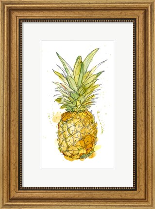 Framed Pineapple Splash I Print