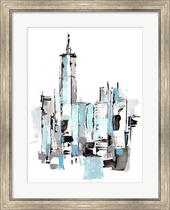 Framed Blue City II Print