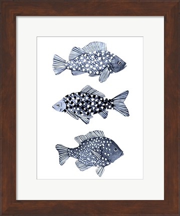 Framed Blue Fish I Print