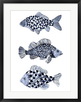 Framed Blue Fish II Print