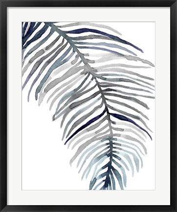 Framed Blue Feathered Palm II Print