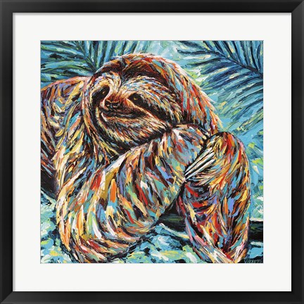 Framed Painted Sloth II Print