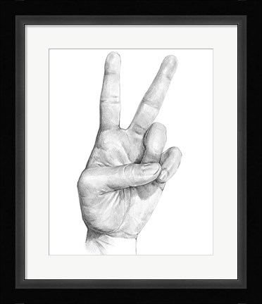 Framed Hand Signs II Print