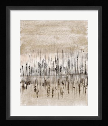 Framed Marshline Reflection I Print