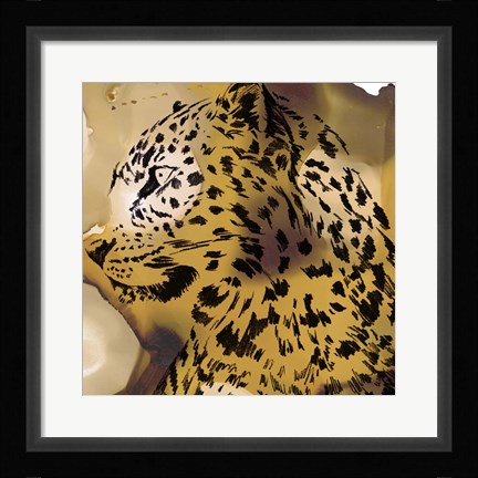 Framed Leopard Portrait I Print