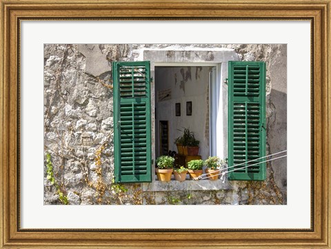 Framed Window View - Kotor, Montenegro Print