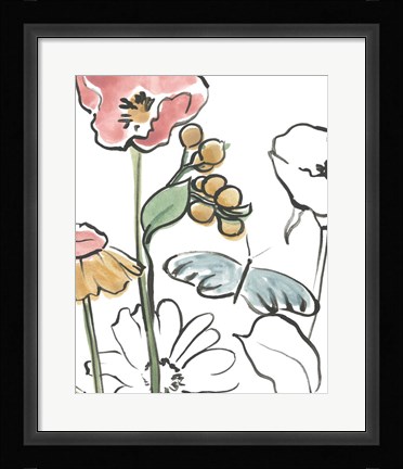 Framed Boho Florals V Print