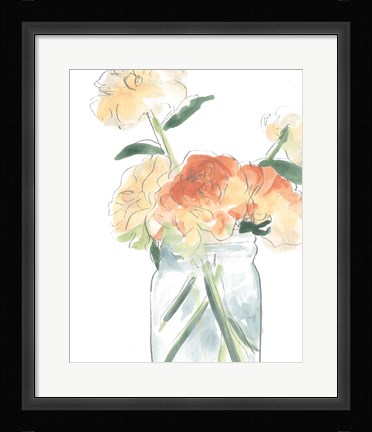 Framed Soft Posy Sketch I Print