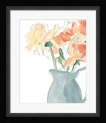 Framed Soft Posy Sketch III Print