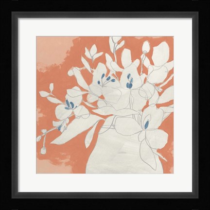 Framed Terracotta Flowers II Print