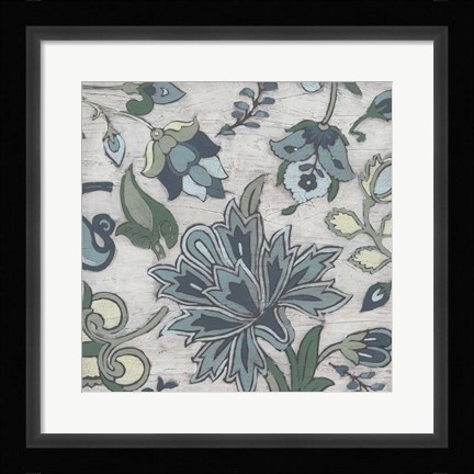 Framed Blue Garden Chintz II Print