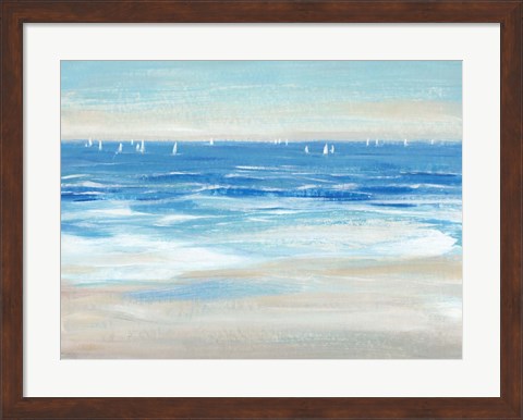 Framed Low Cerulean Tide II Print