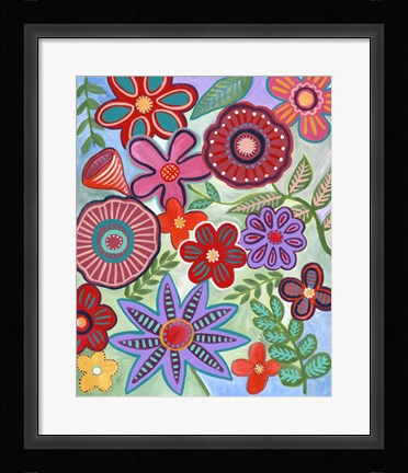Framed Colorful Flores I Print