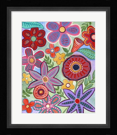 Framed Colorful Flores II Print