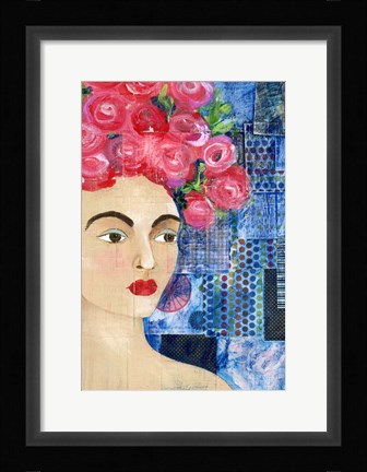 Framed Flowers in her Hair I Print