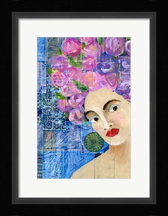 Framed Flowers in her Hair II Print