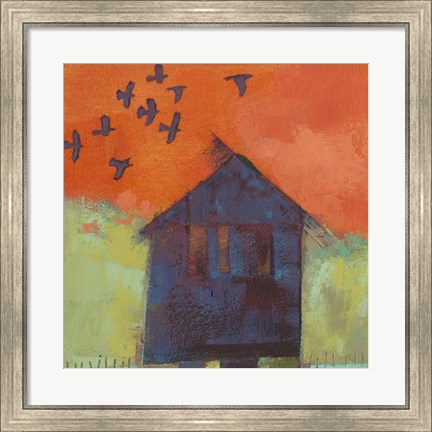Framed Bird Barn II Print