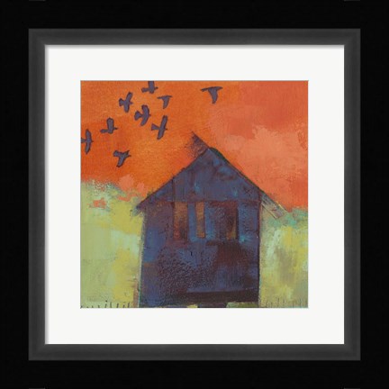 Framed Bird Barn II Print