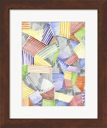 Framed Crosshatch Quilt I Print