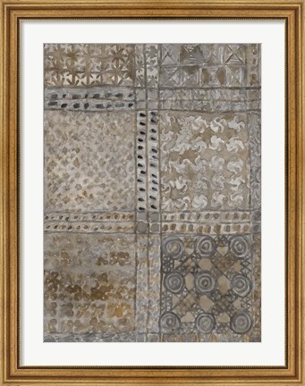 Framed Aged Adinkra Cloth I Print